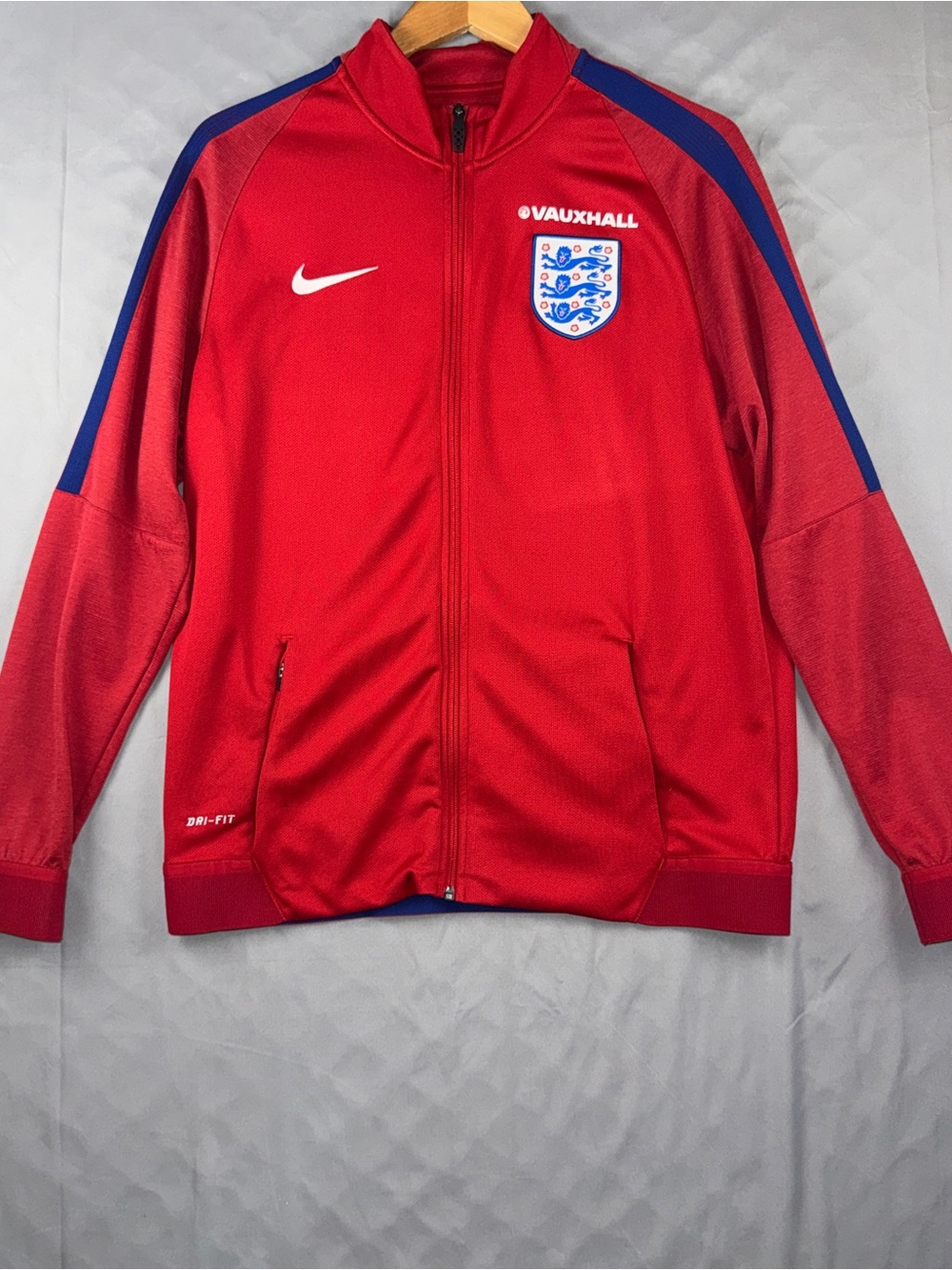 England National Team Jacket Mens Large Red Soccer Nike Vauxhall Dri-FIT